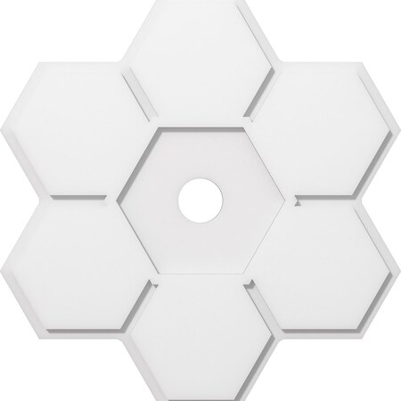 Ekena Millwork Daisy Architectural Grade PVC Contemporary Ceiling Medallion, 28"OD x 3"ID x 9 3/4"C x 1"P CMP28DY-03000